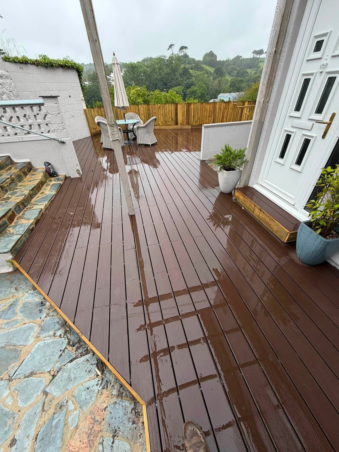 Composite decking terrace